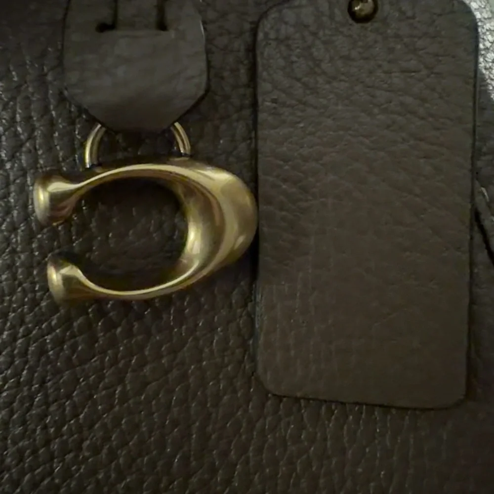 Coach Brown Leather Shoulder Bag with Gold Hardware
